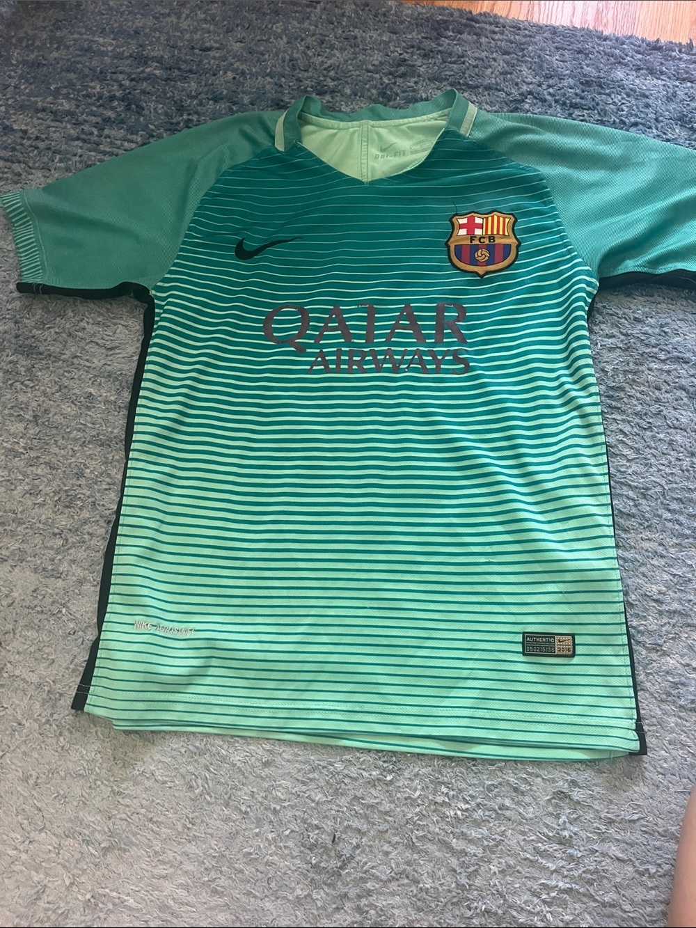 Nike Unisex S Teal & Mint Barcelona Soccer Jersey